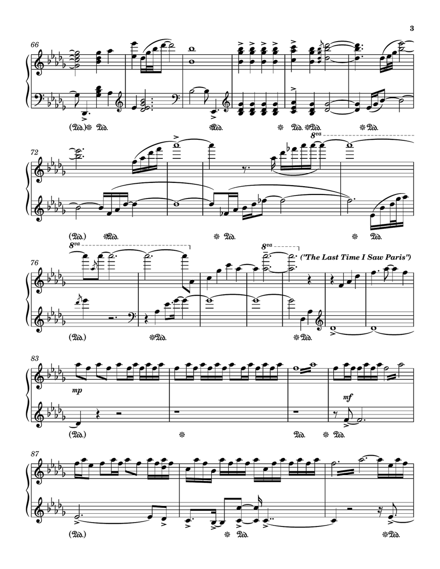 The Last Time I Saw Paris Piano Solo scores gallery preview page 3