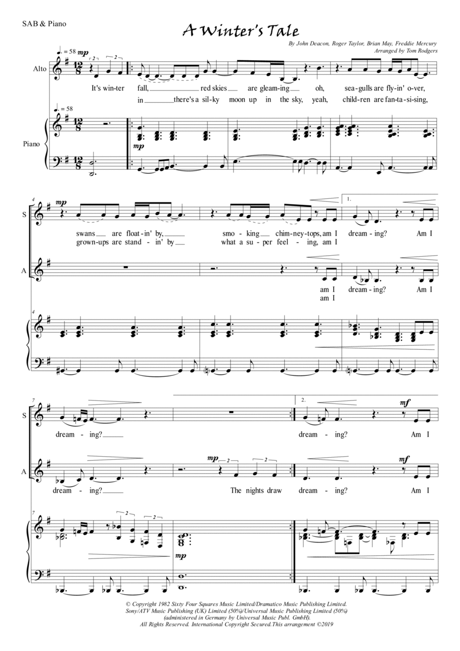 A Winter's Tale 3-Part scores gallery preview page 1