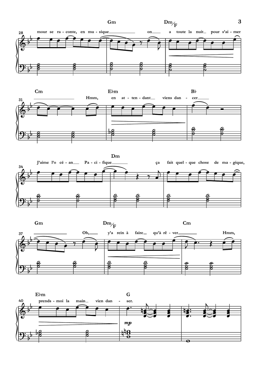 Les Sunlights Des Tropiques Easy Piano scores gallery preview page 3