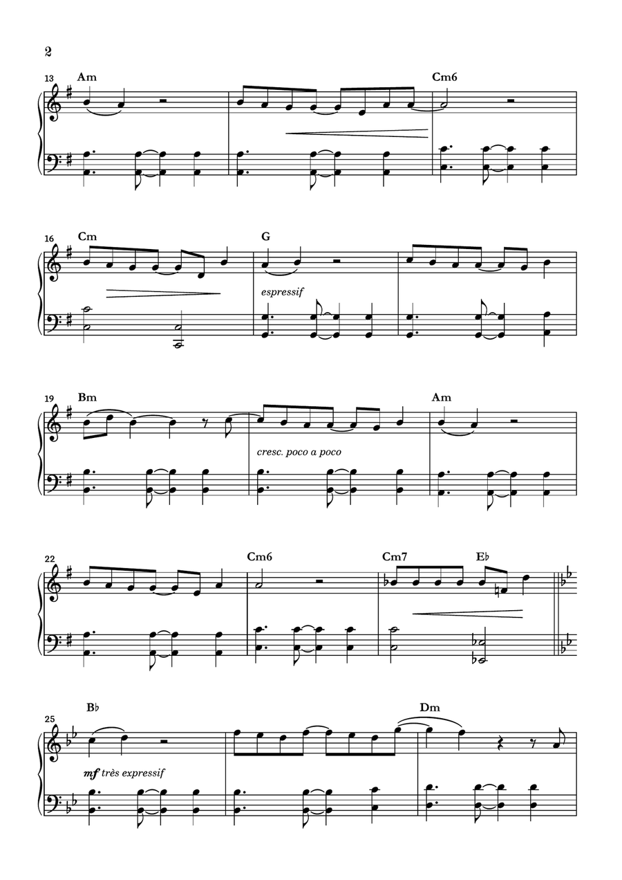 Les Sunlights Des Tropiques Piano Solo scores gallery preview page 2