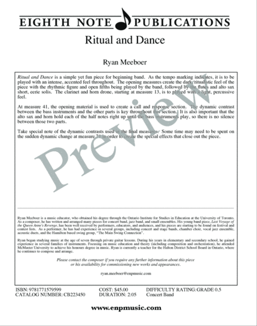 Ritual and Dance Ritual and Dance Concert Band scores gallery preview page 3