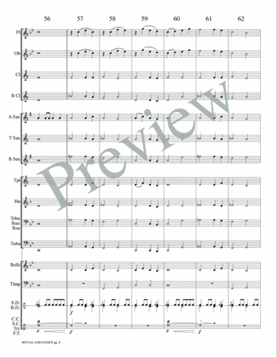 Ritual and Dance Ritual and Dance Concert Band scores gallery preview page 12