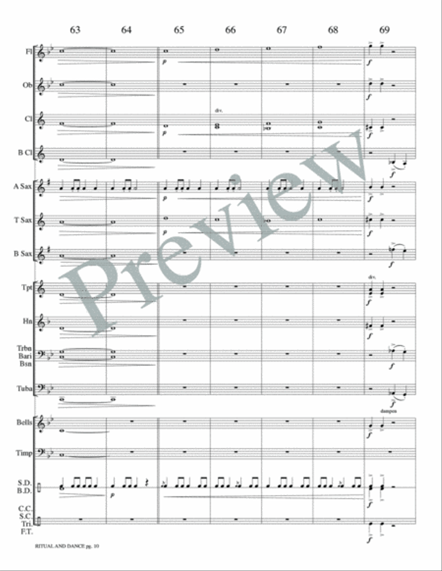 Ritual and Dance Ritual and Dance Concert Band scores gallery preview page 13