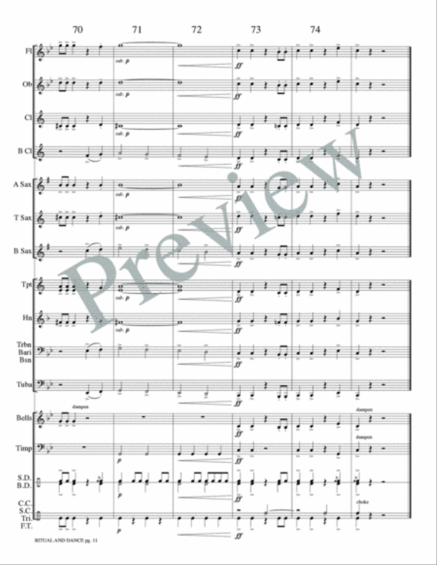 Ritual and Dance Ritual and Dance Concert Band scores gallery preview page 14