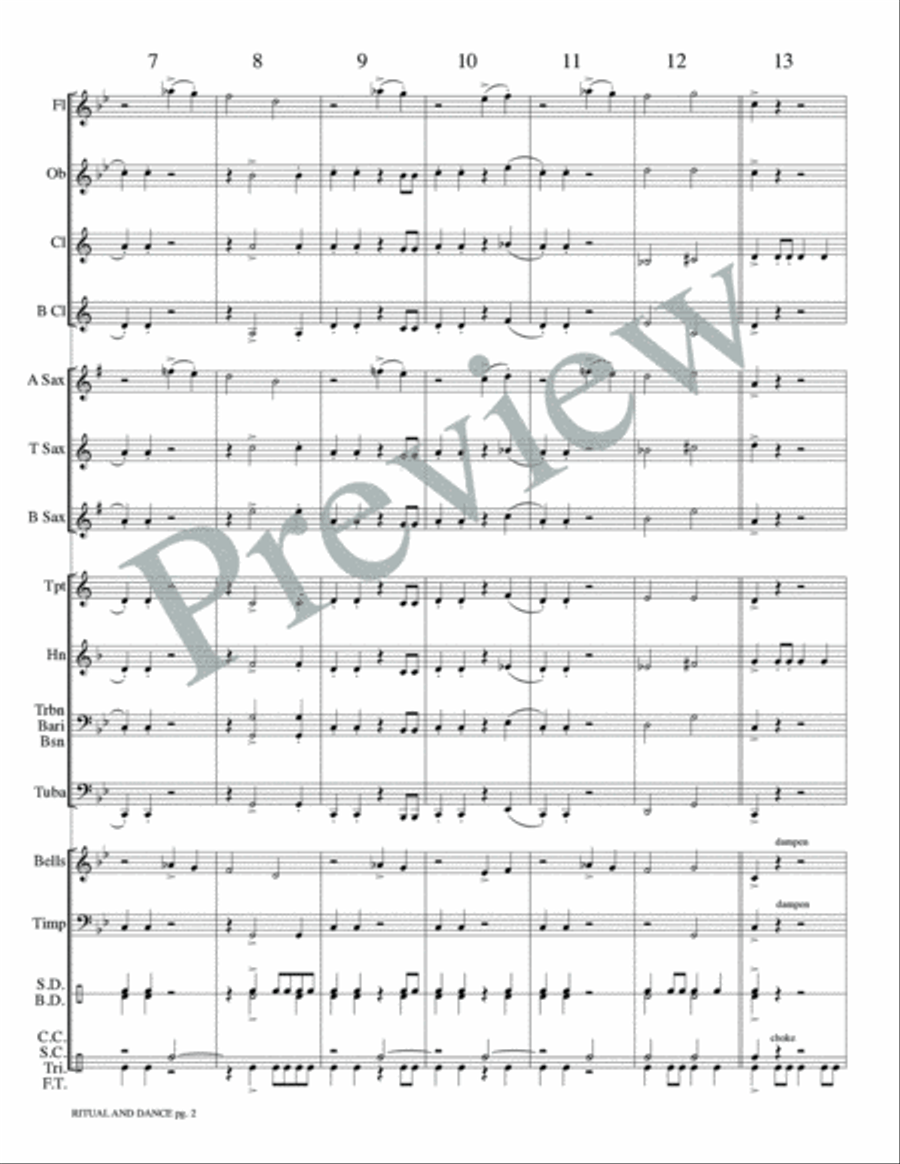 Ritual and Dance Ritual and Dance Concert Band scores gallery preview page 5