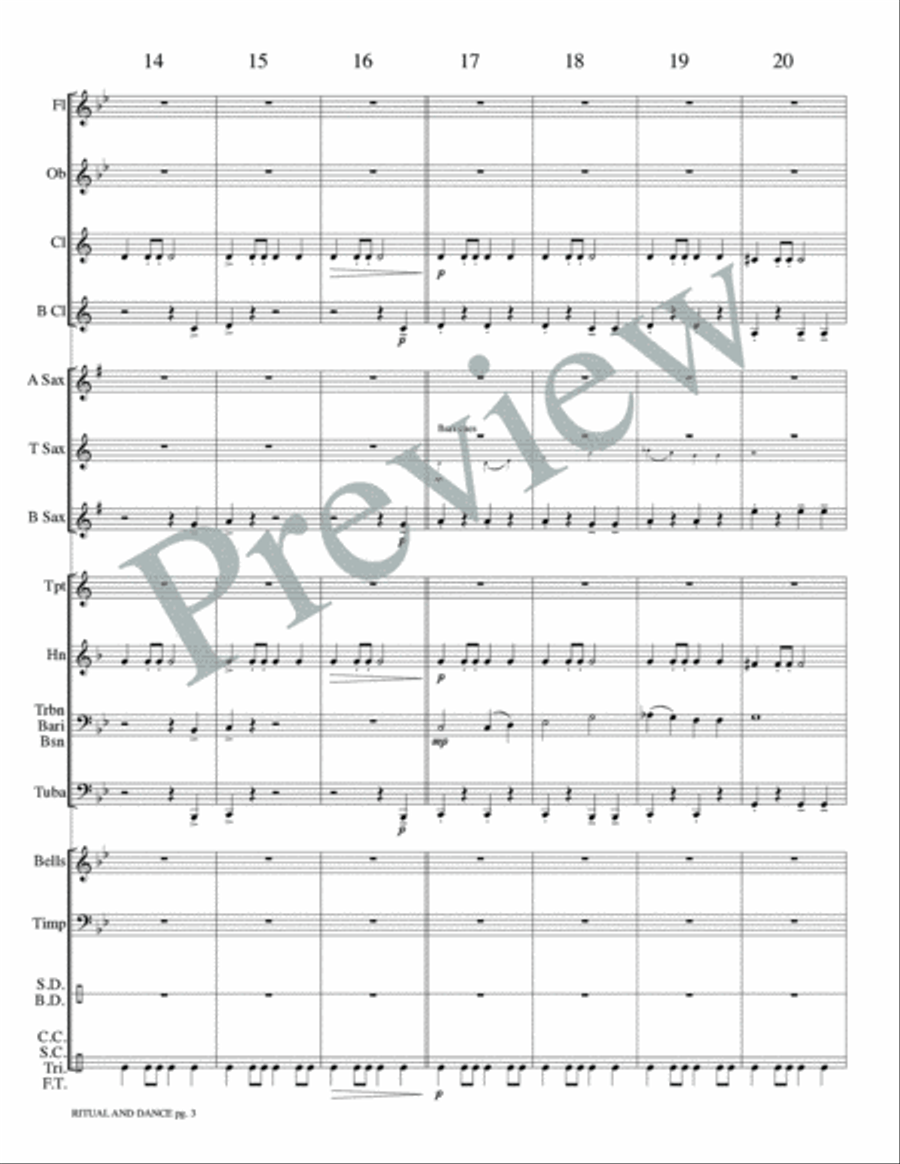 Ritual and Dance Ritual and Dance Concert Band scores gallery preview page 6