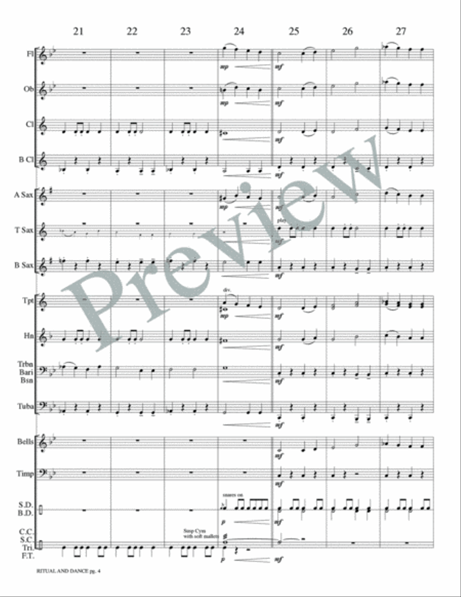 Ritual and Dance Ritual and Dance Concert Band scores gallery preview page 7