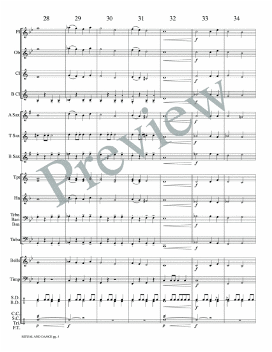 Ritual and Dance Ritual and Dance Concert Band scores gallery preview page 8