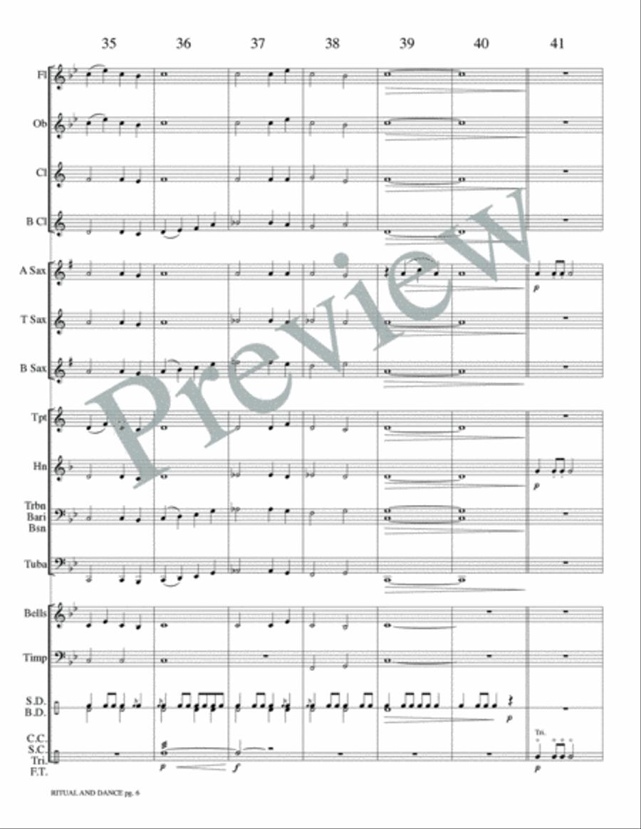Ritual and Dance Ritual and Dance Concert Band scores gallery preview page 9