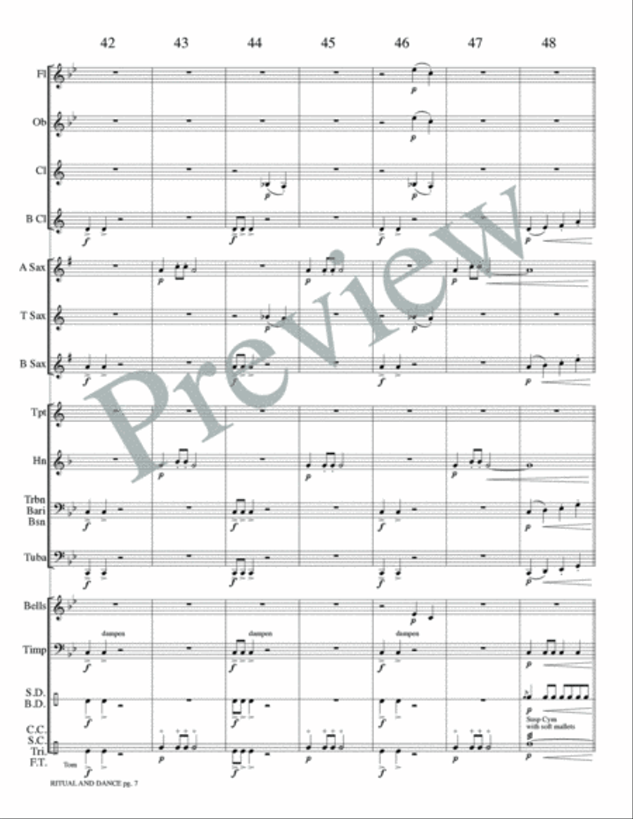 Ritual and Dance Ritual and Dance Concert Band scores gallery preview page 10