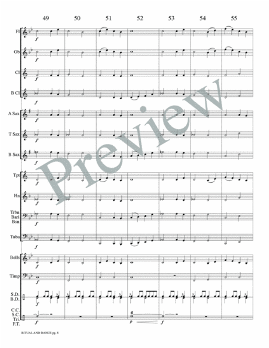Ritual and Dance Ritual and Dance Concert Band scores gallery preview page 11