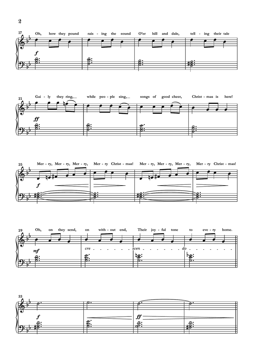 Carol Of The Bells Easy Piano scores gallery preview page 2