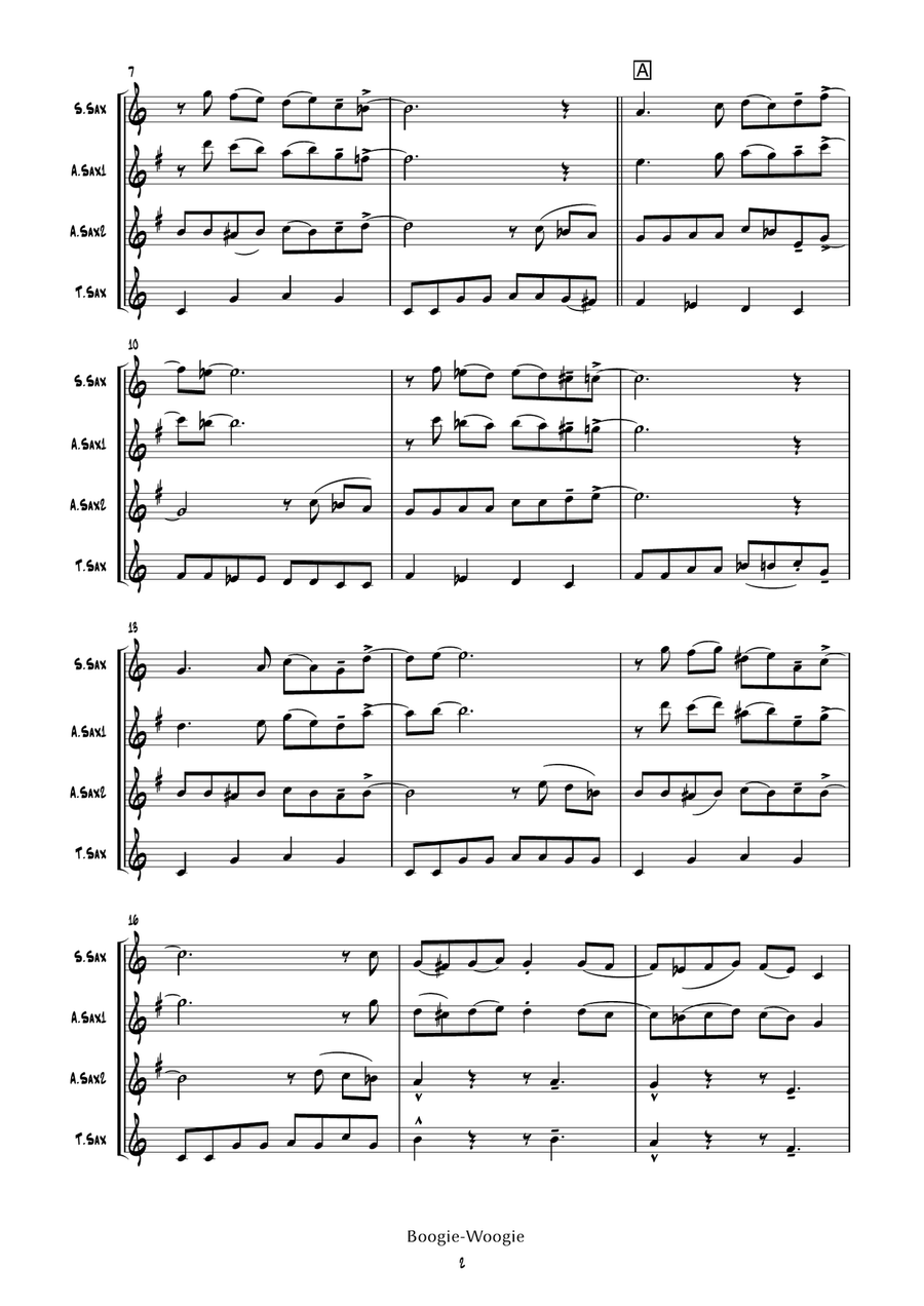 Boogie-Woogie (saxophone trio) Woodwind Trio scores gallery preview page 5