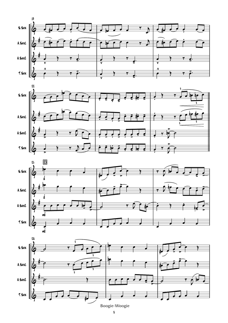 Boogie-Woogie (saxophone trio) Woodwind Trio scores gallery preview page 6