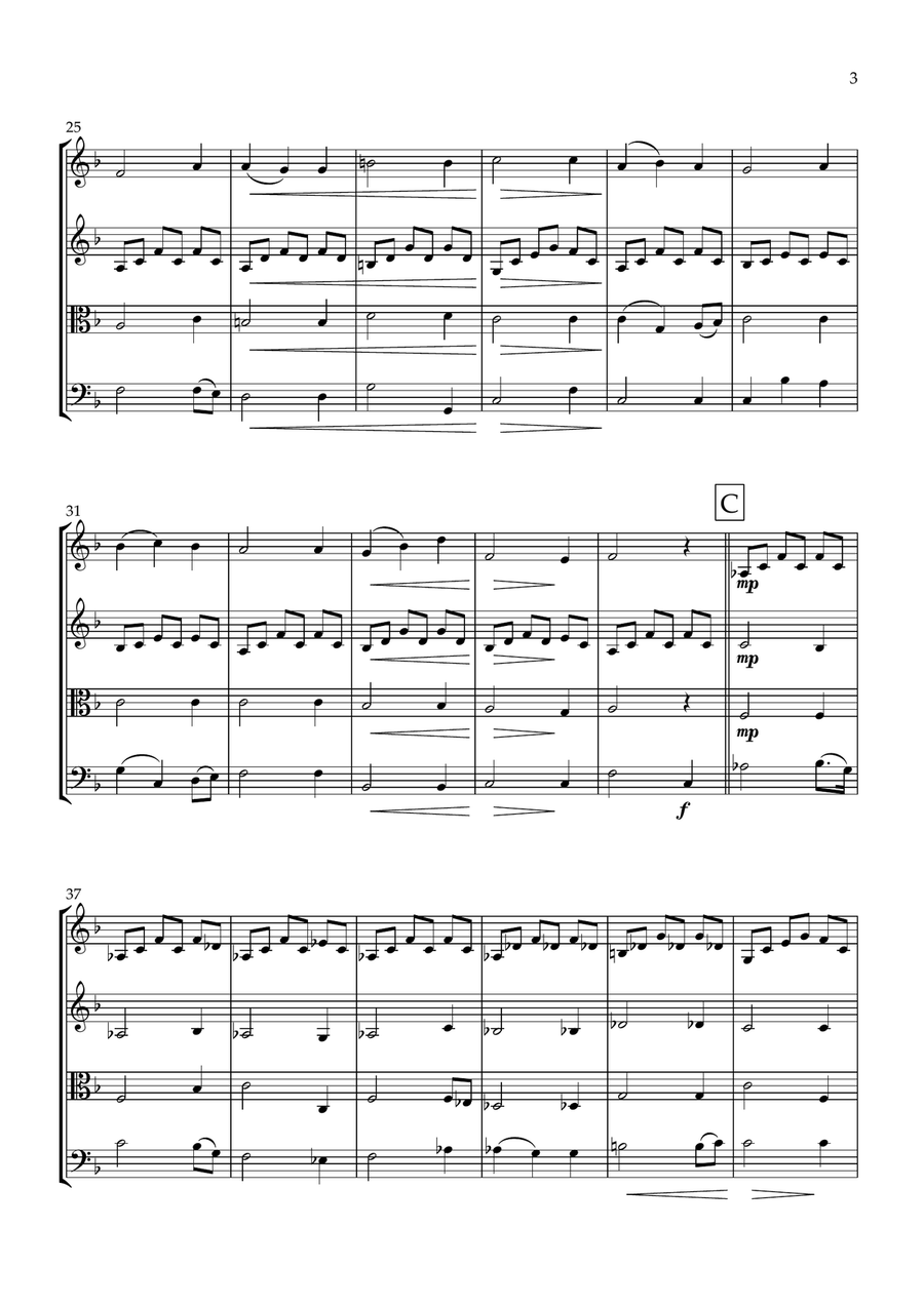 The Lord is My Shepherd (Crimond) String Quartet scores gallery preview page 3