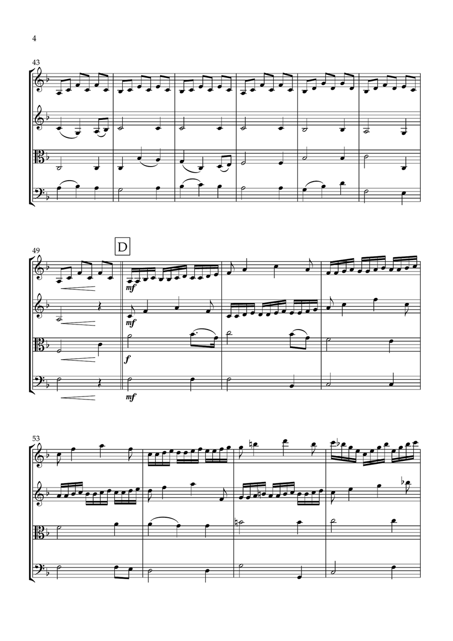 The Lord is My Shepherd (Crimond) String Quartet scores gallery preview page 4