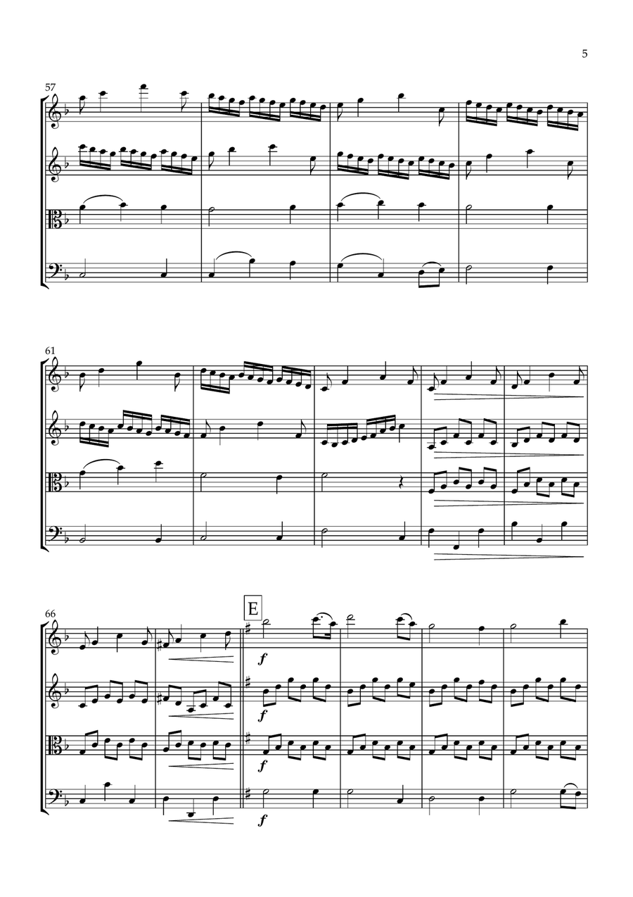 The Lord is My Shepherd (Crimond) String Quartet scores gallery preview page 5