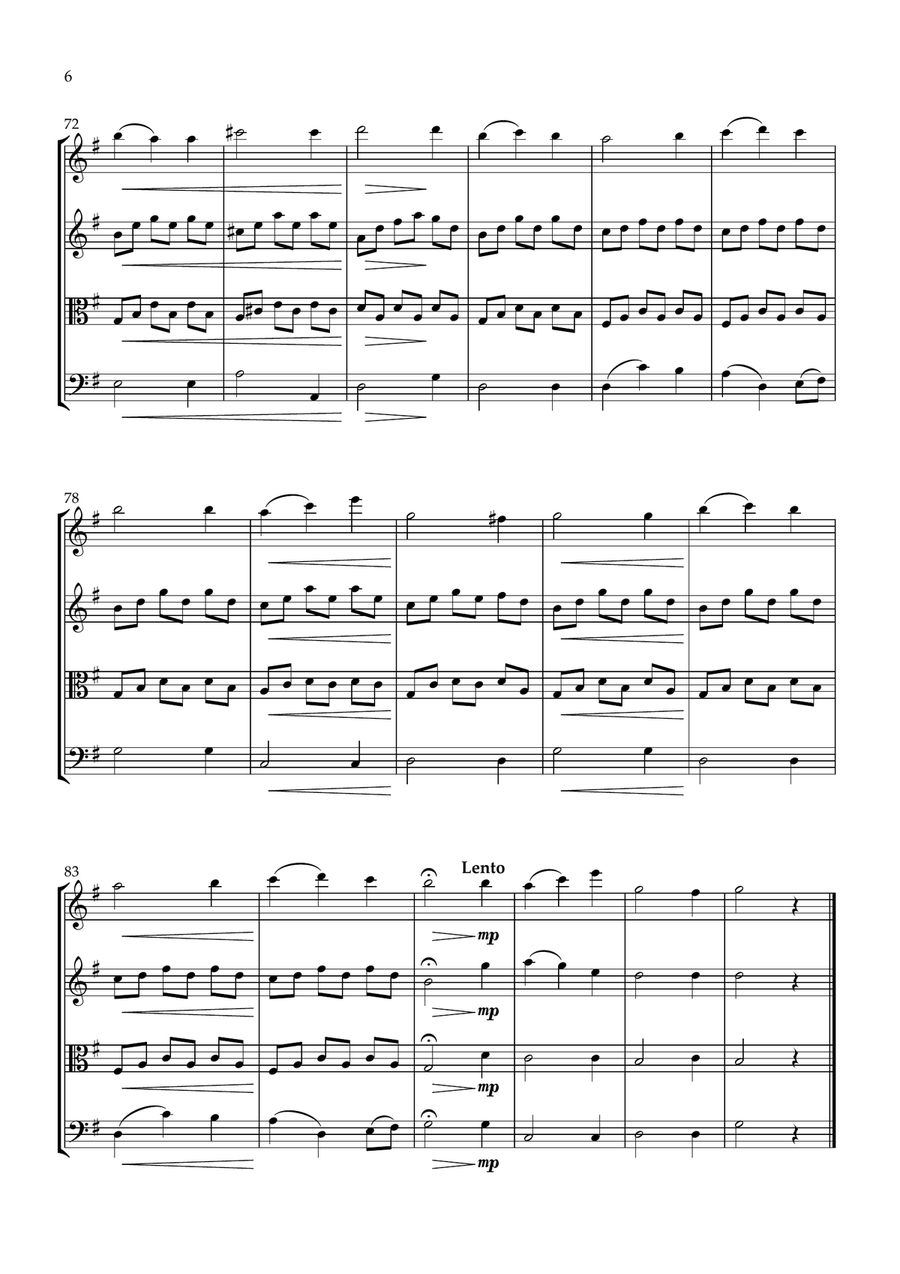 The Lord is My Shepherd (Crimond) String Quartet scores gallery preview page 6