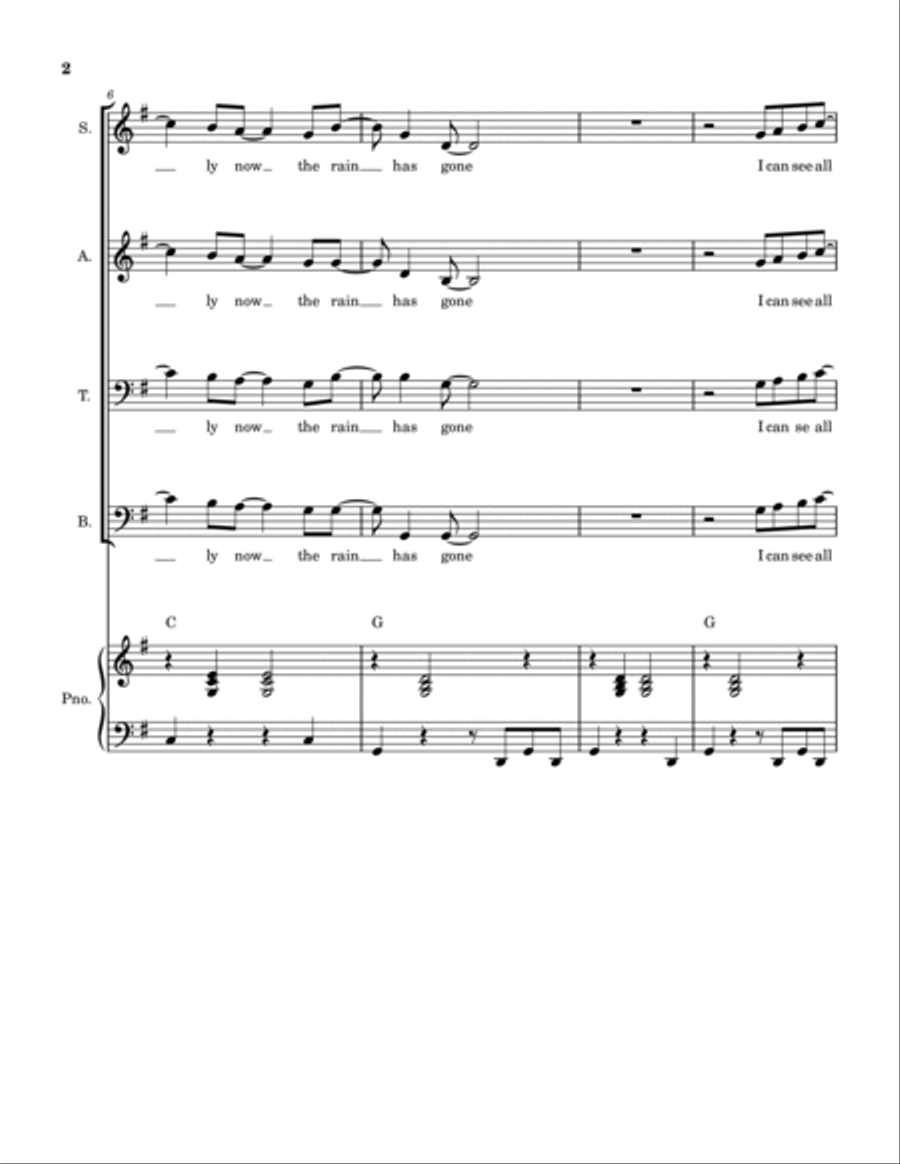 I Can See It Clearly Now Alpha Waves 4-Part scores gallery preview page 2