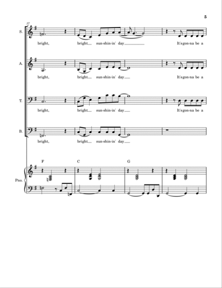 I Can See It Clearly Now Alpha Waves 4-Part scores gallery preview page 5