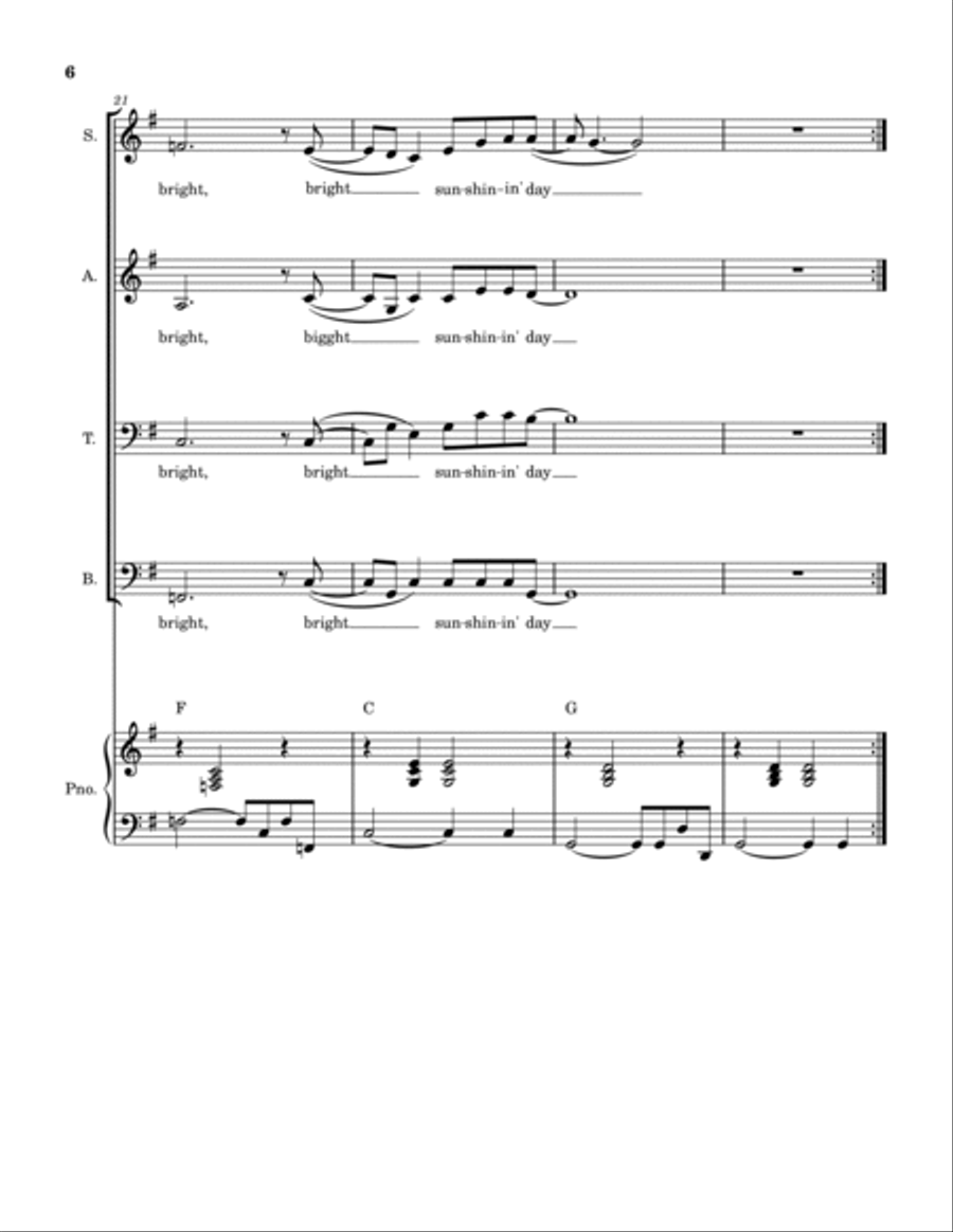 I Can See It Clearly Now Alpha Waves 4-Part scores gallery preview page 6