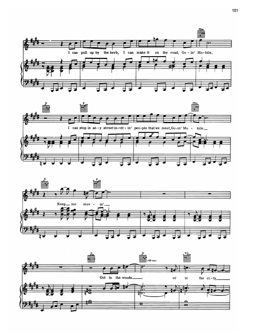 Going Mobile Piano, Vocal, Guitar scores gallery preview page 2