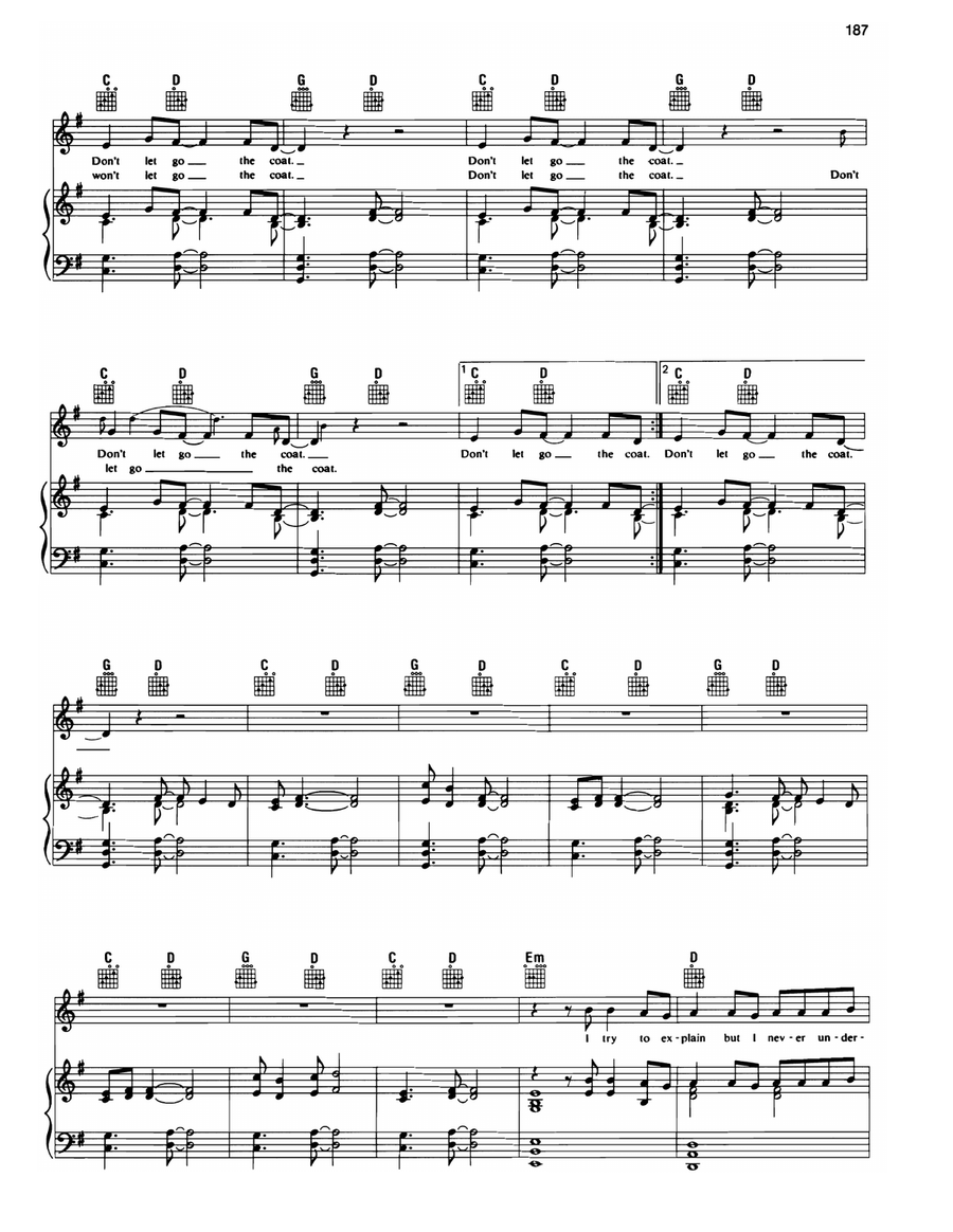 Don't Let Go The Coat Don't Let Go The Coat Piano, Vocal, Guitar scores gallery preview page 2