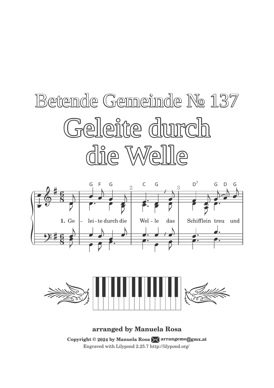 Geleite durch die Welle (Betende Gemeinde 137) Piano Solo scores gallery preview page 2