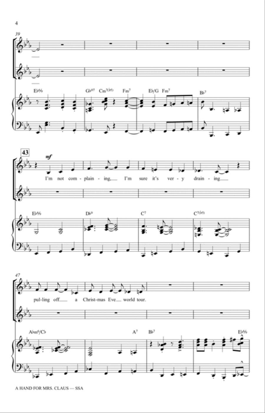 A Hand For Mrs. Claus (arr. Mac Huff) SSA scores gallery preview page 4