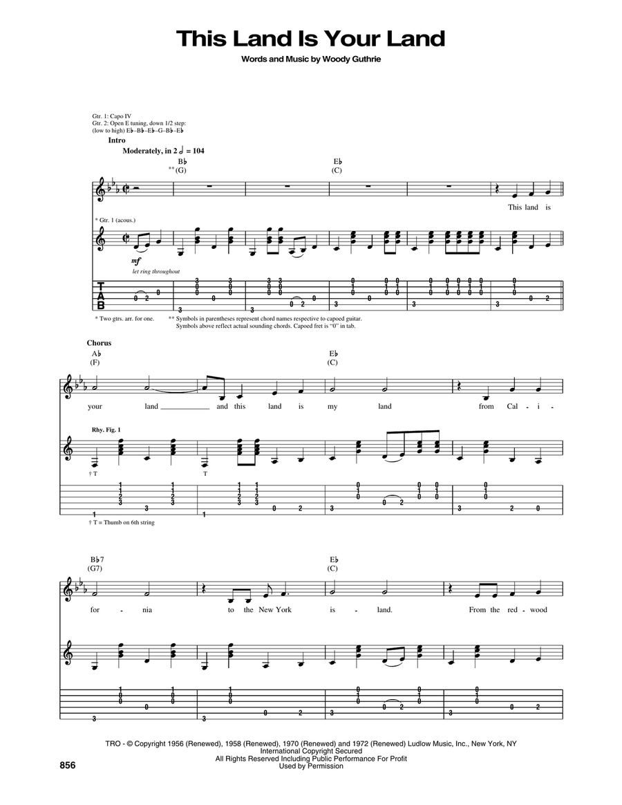 This Land Is Your Land This Land Is Your Land Acoustic Guitar scores gallery preview page 1
