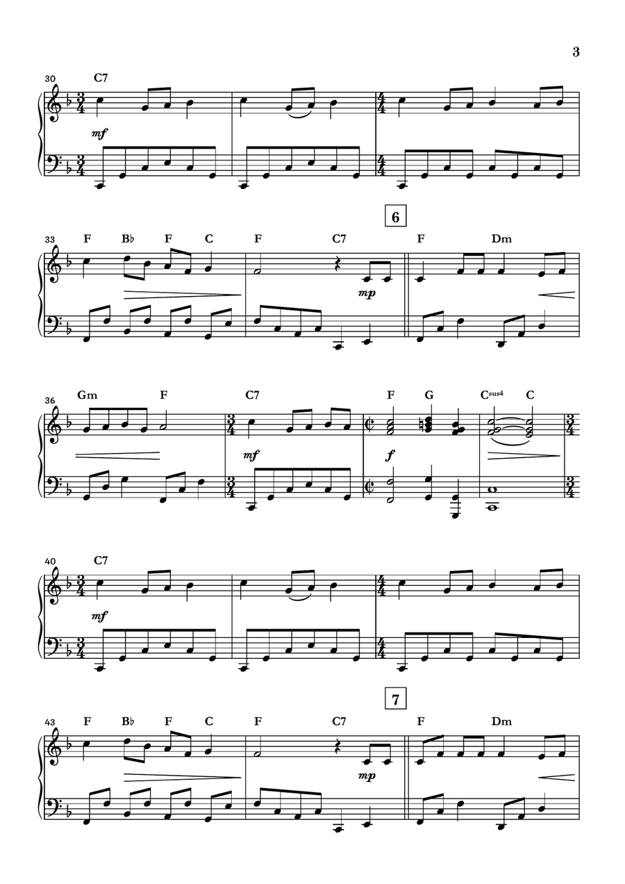 The Twelve Days of Christmas Piano Solo scores gallery preview page 3