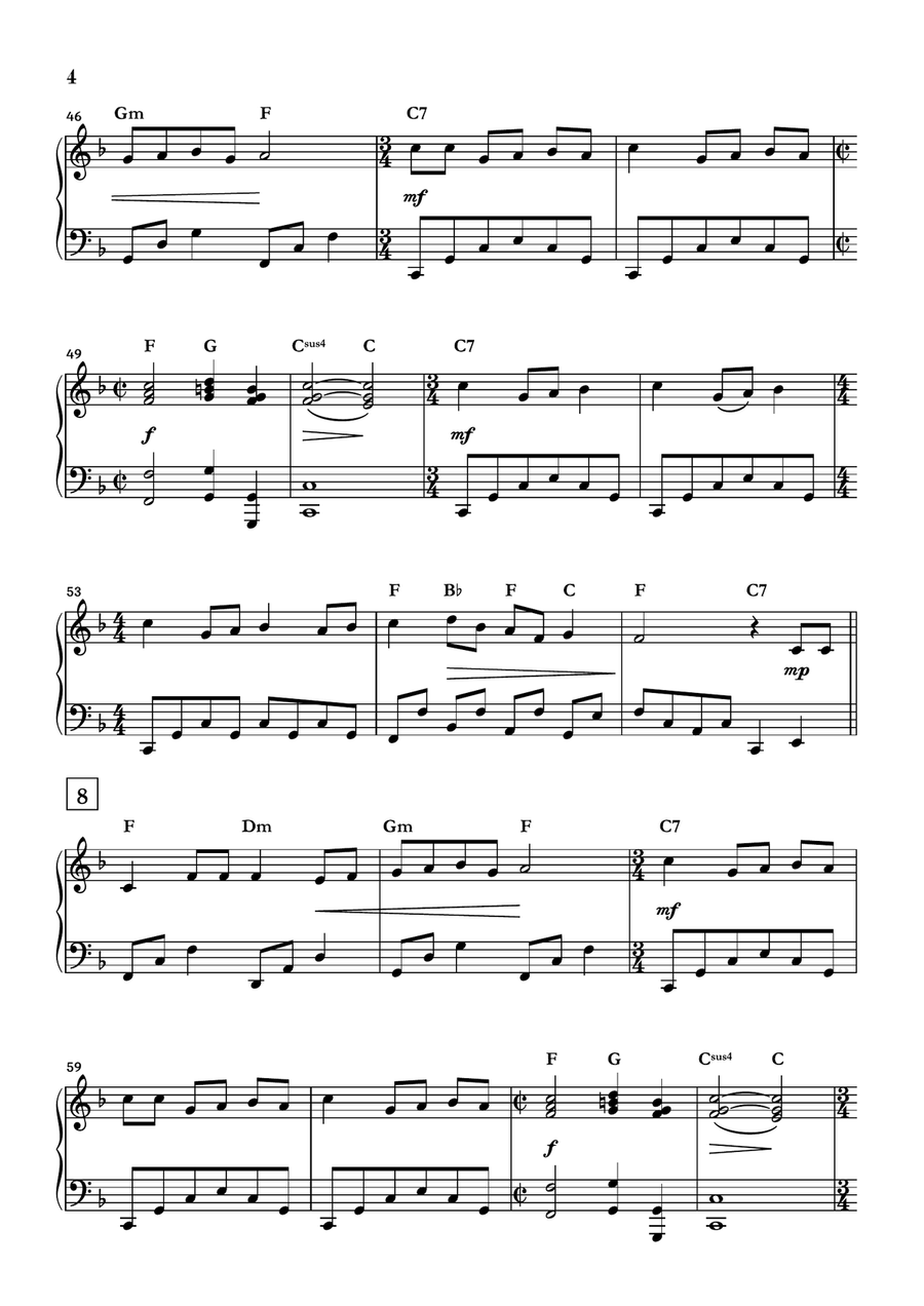 The Twelve Days of Christmas Piano Solo scores gallery preview page 4
