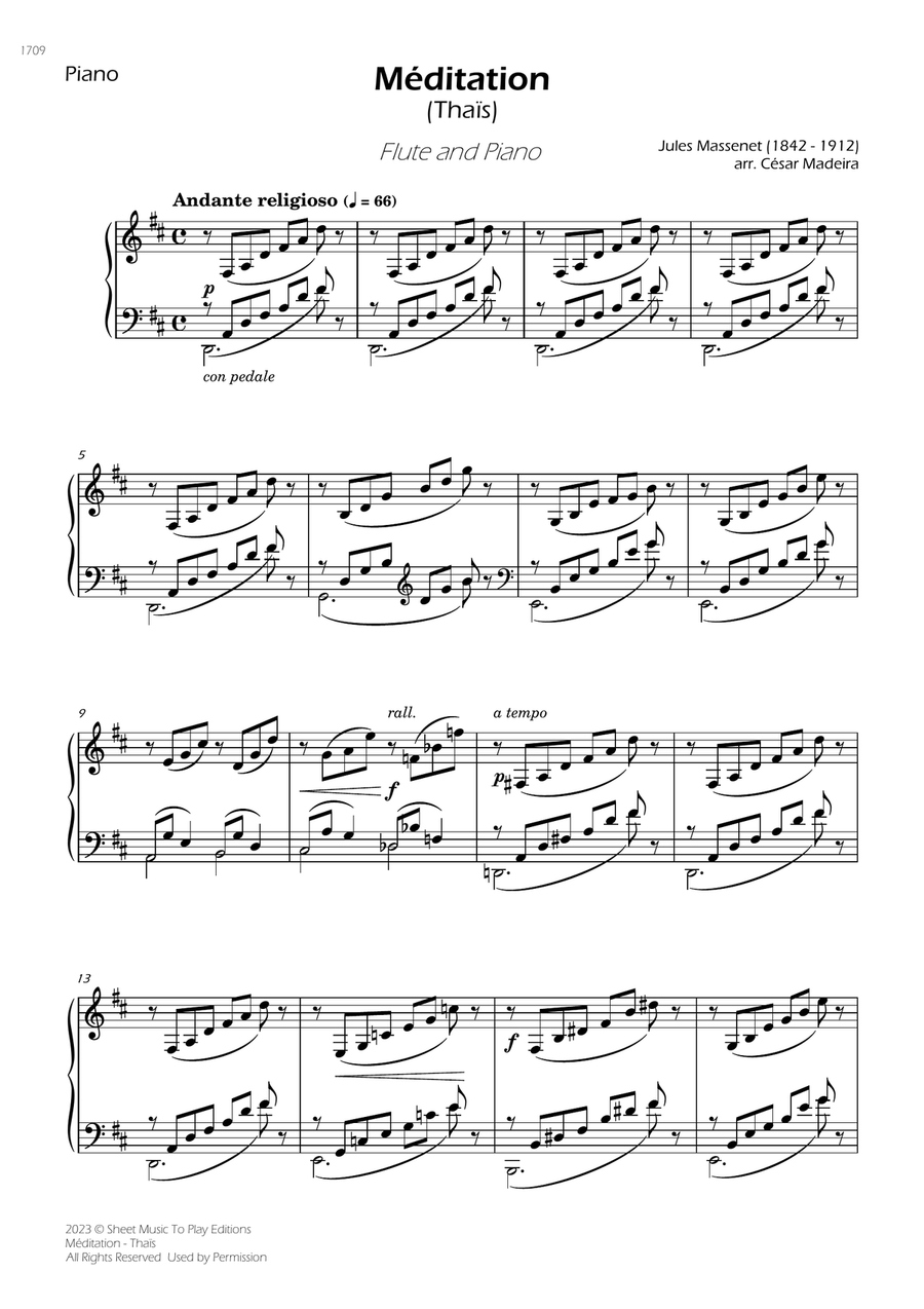 Meditation from Thais - Flute and Piano (Individual Parts) Meditation from Thais - Flute and Piano (Individual Parts) Flute scores gallery preview page 3