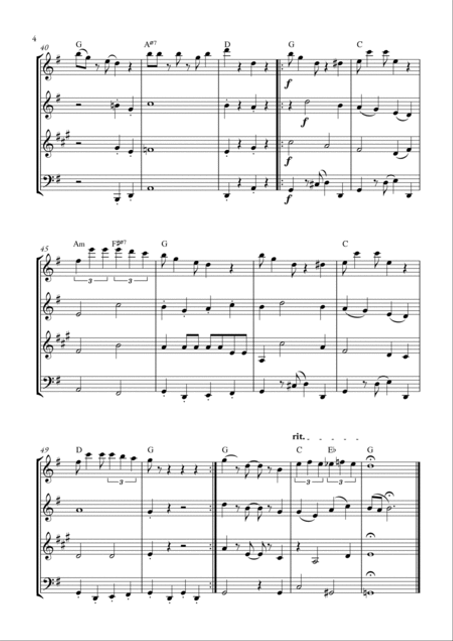 Super Mario Bros Theme Woodwind Quartet scores gallery preview page 4