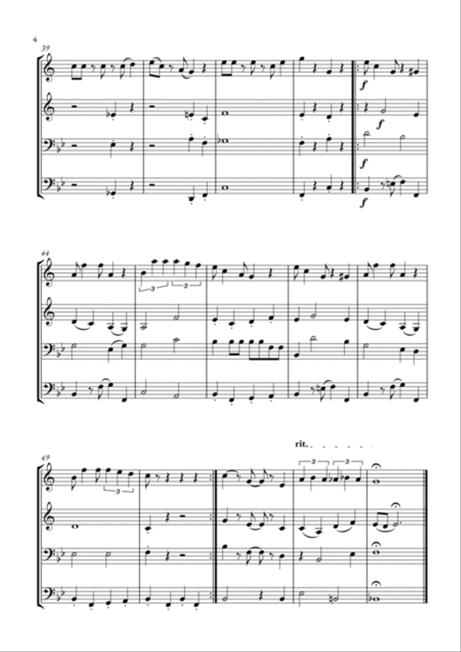 Super Mario Bros Theme Brass Quartet scores gallery preview page 4