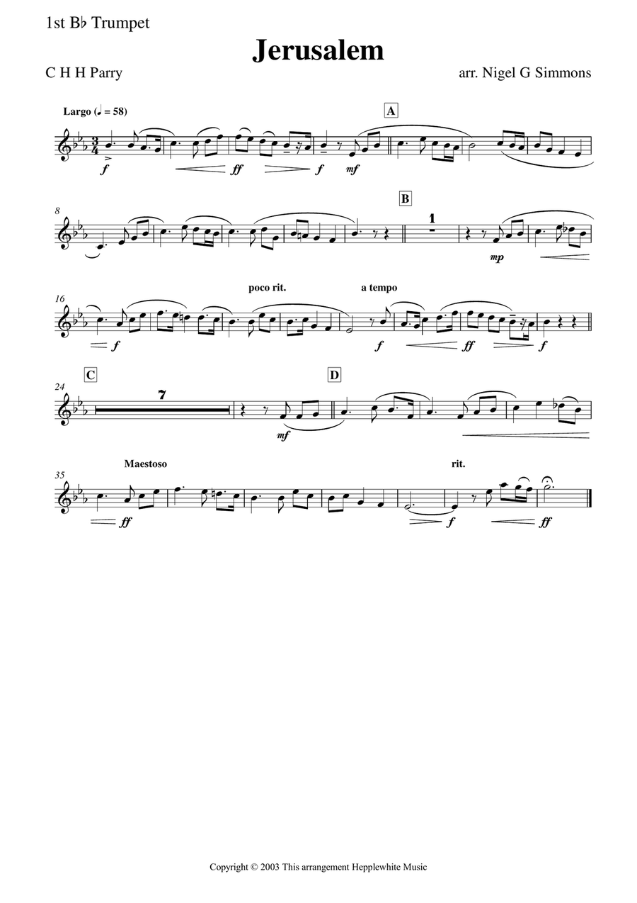 Jerusalem Jerusalem Brass Quintet scores gallery preview page 3