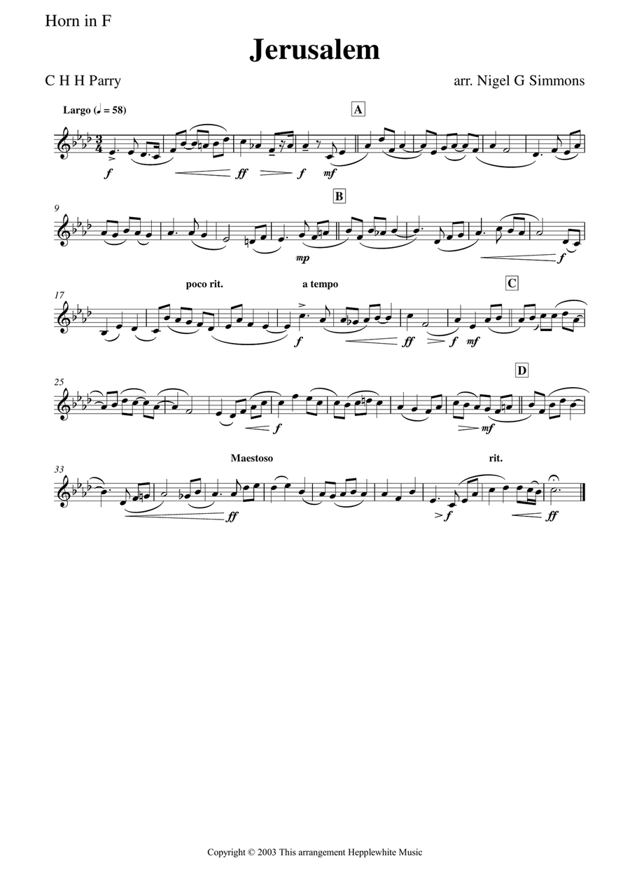 Jerusalem Jerusalem Brass Quintet scores gallery preview page 5