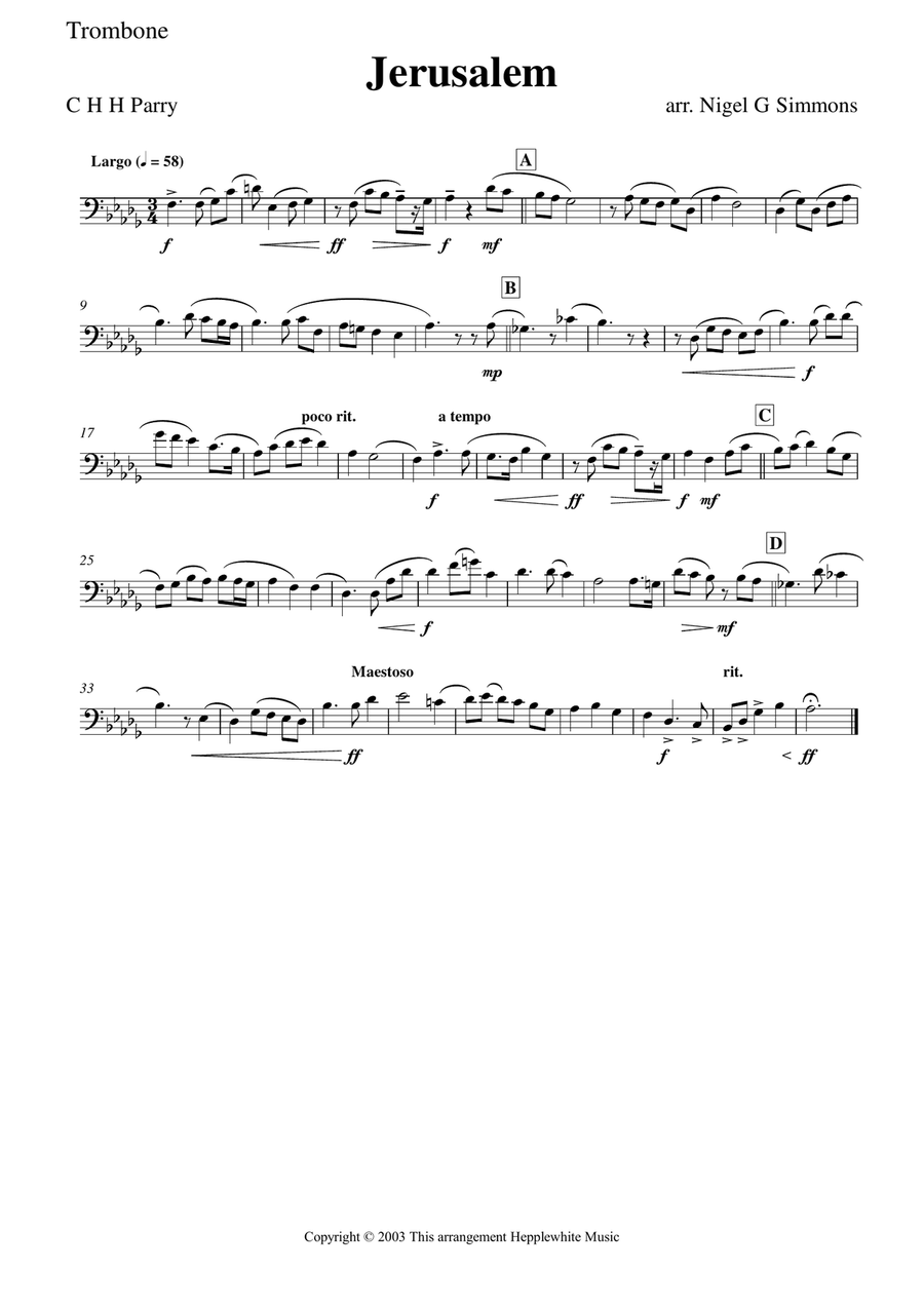 Jerusalem Jerusalem Brass Quintet scores gallery preview page 6