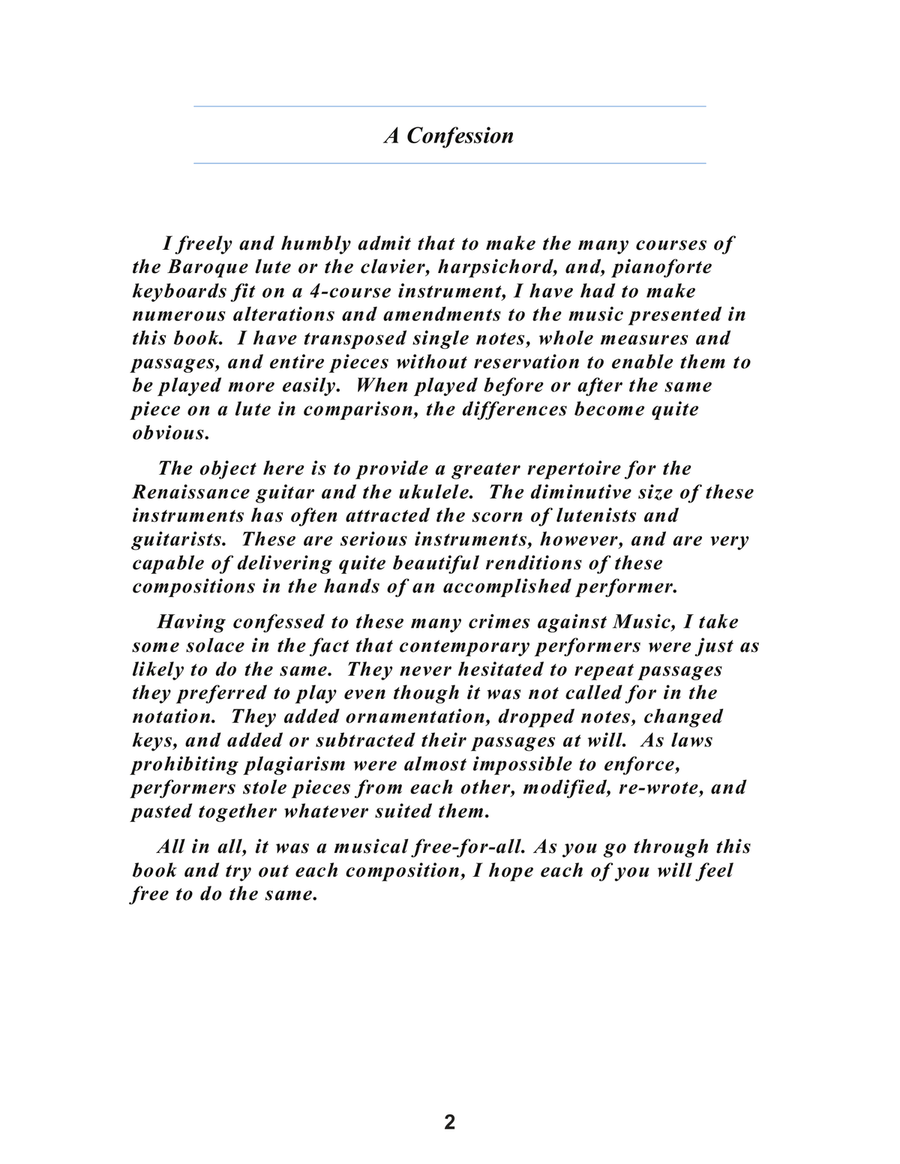 Giovanni Zamboni Eleven Lute Suites and Ceccona From Sonata d'Intavolatura di Leuto Opus 1 For Low G Lute scores gallery preview page 6