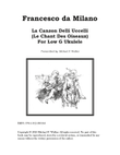 Francesco da Milano Francesco da Milano La Canzon Delli Uccelli (Le Chant Des Oiseaux) For Low G Uku
