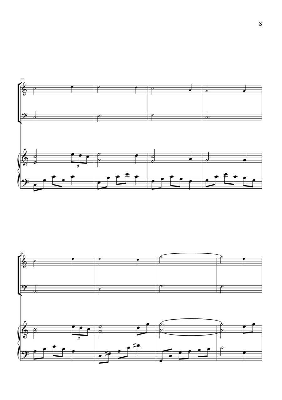 Amazing Grace • super easy violin & cello with intermediate piano accompaniment Piano Trio scores gallery preview page 3