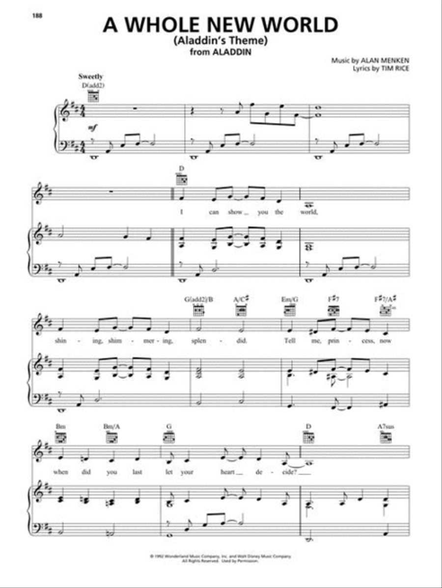 Disney All-Time Chart Hits Piano, Vocal, Guitar scores gallery preview page 6
