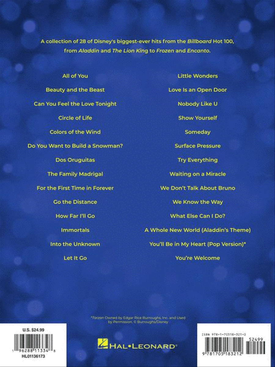 Disney All-Time Chart Hits Piano, Vocal, Guitar scores gallery preview page 7