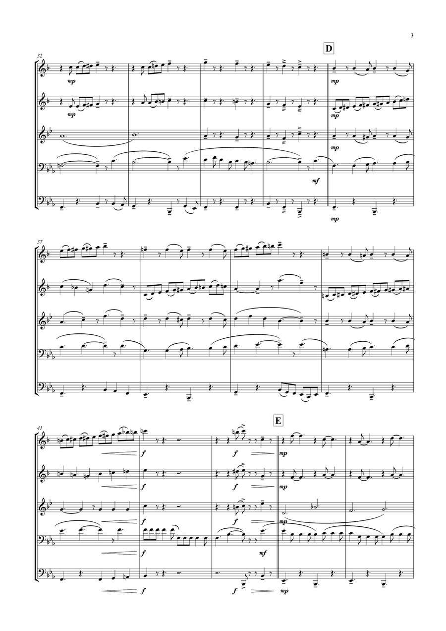 Leaning On A Lamp Post Brass Quintet scores gallery preview page 3