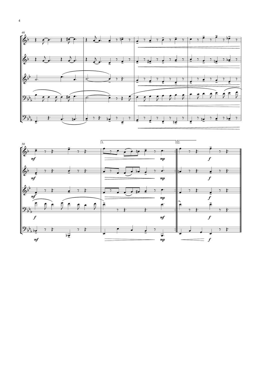 Leaning On A Lamp Post Brass Quintet scores gallery preview page 4