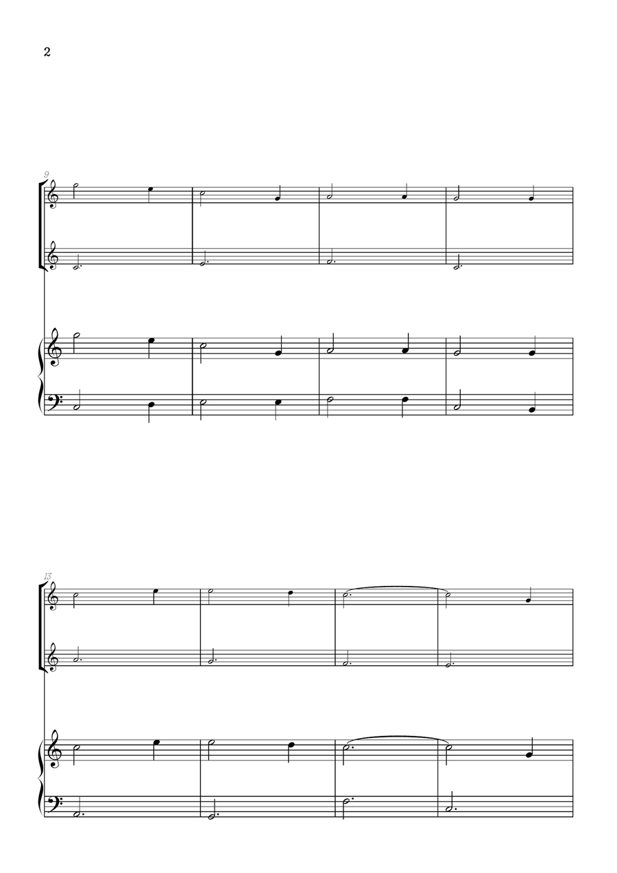 Amazing Grace • super easy violin duet sheet music with piano accompaniment String Duet scores gallery preview page 2