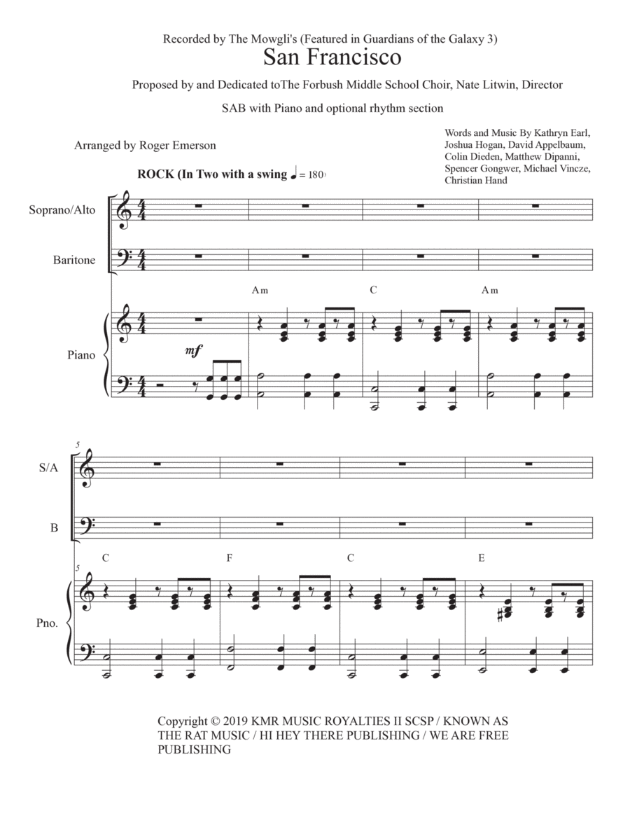 San Francisco 3-Part scores gallery preview page 1