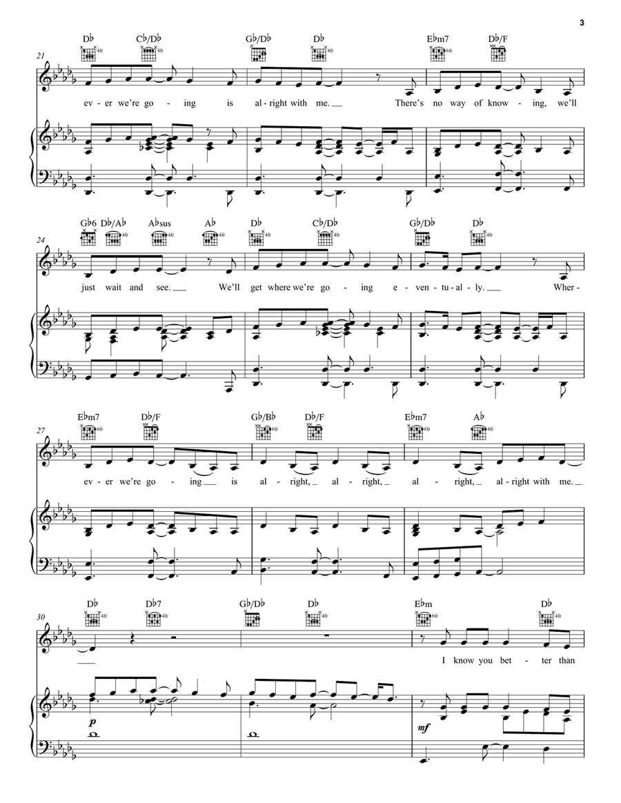 Wherever We're Going (from Back To The Future: The Musical) Piano, Vocal, Guitar scores gallery preview page 3