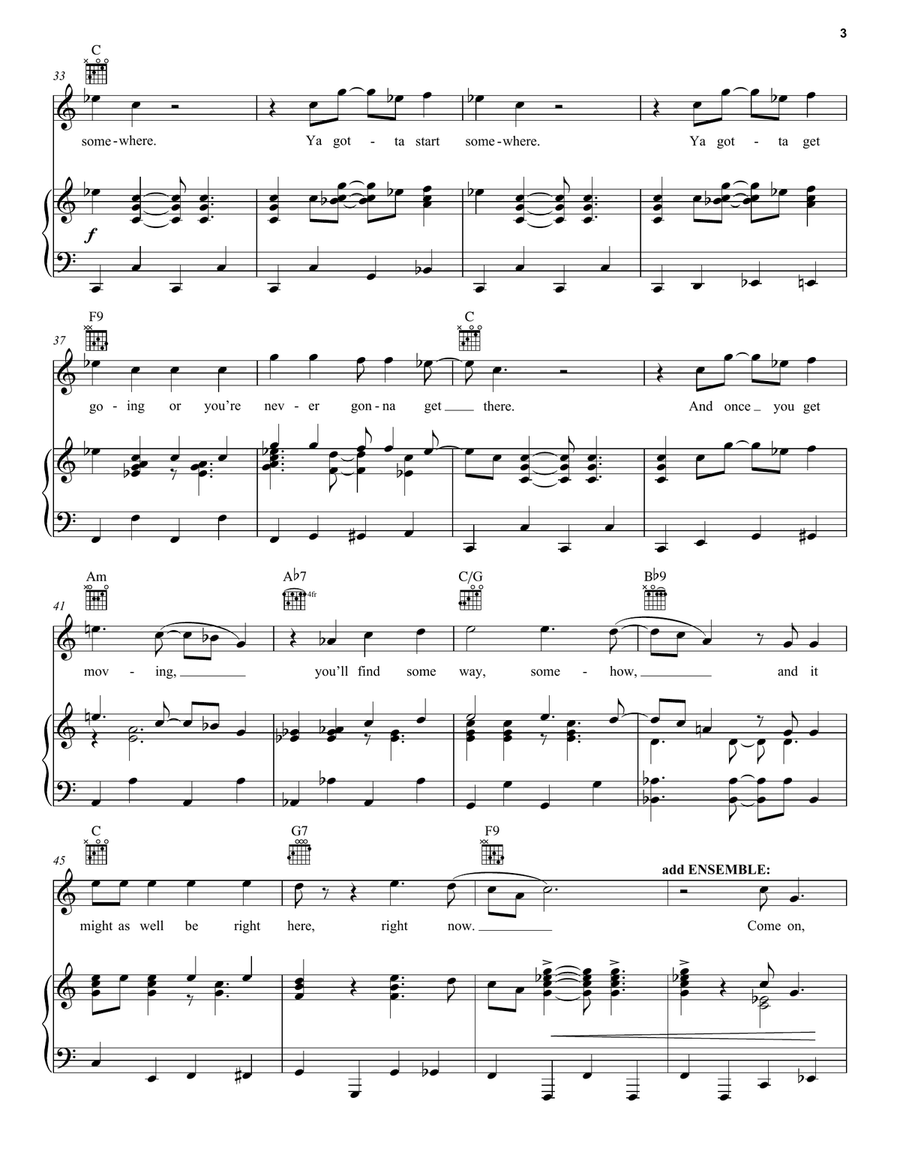 Gotta Start Somewhere (from Back To The Future: The Musical) Piano, Vocal, Guitar scores gallery preview page 3