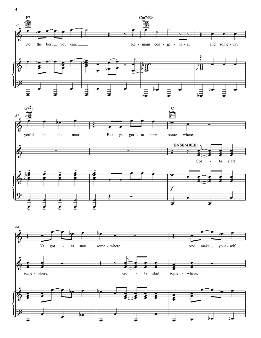 Gotta Start Somewhere (from Back To The Future: The Musical) Piano, Vocal, Guitar scores gallery preview page 6